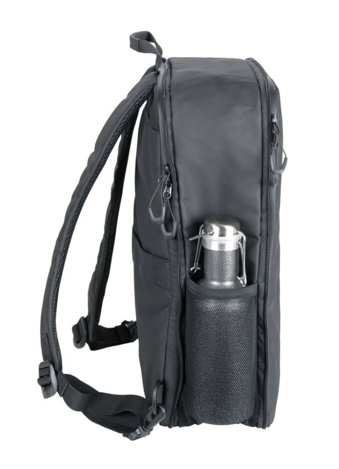 Erweiterbarer Laptop-Rucksack Schwarz
