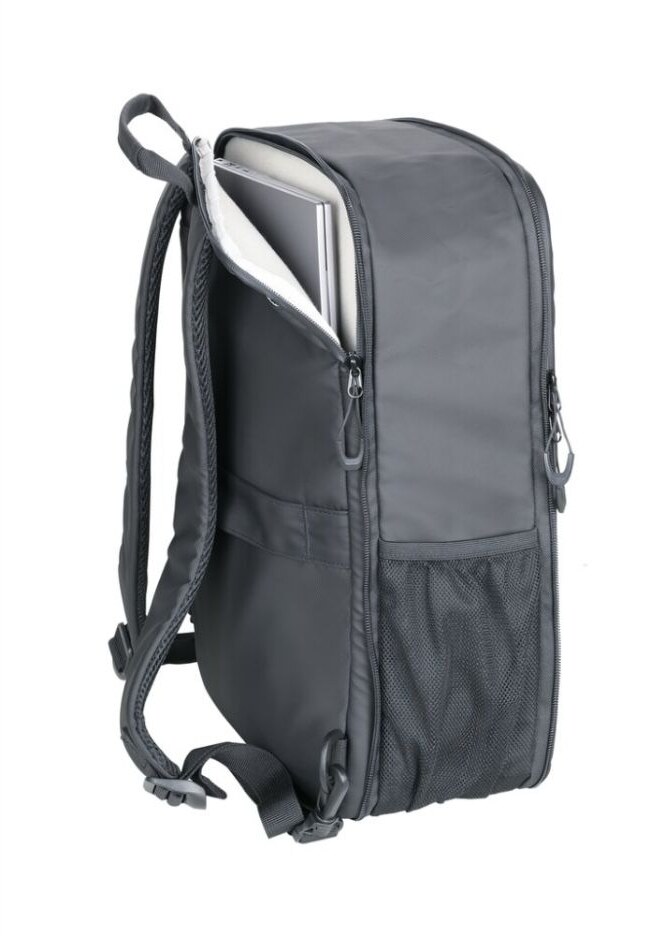 Erweiterbarer Laptop-Rucksack Schwarz
