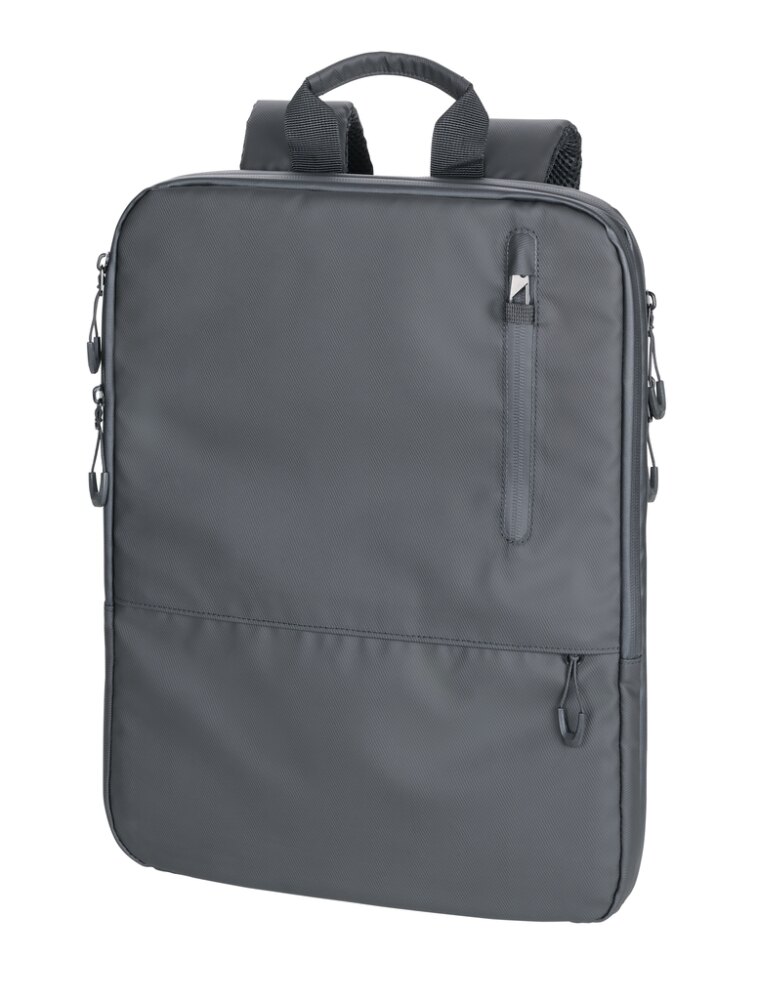 Erweiterbarer Laptop-Rucksack Schwarz in Schwarz