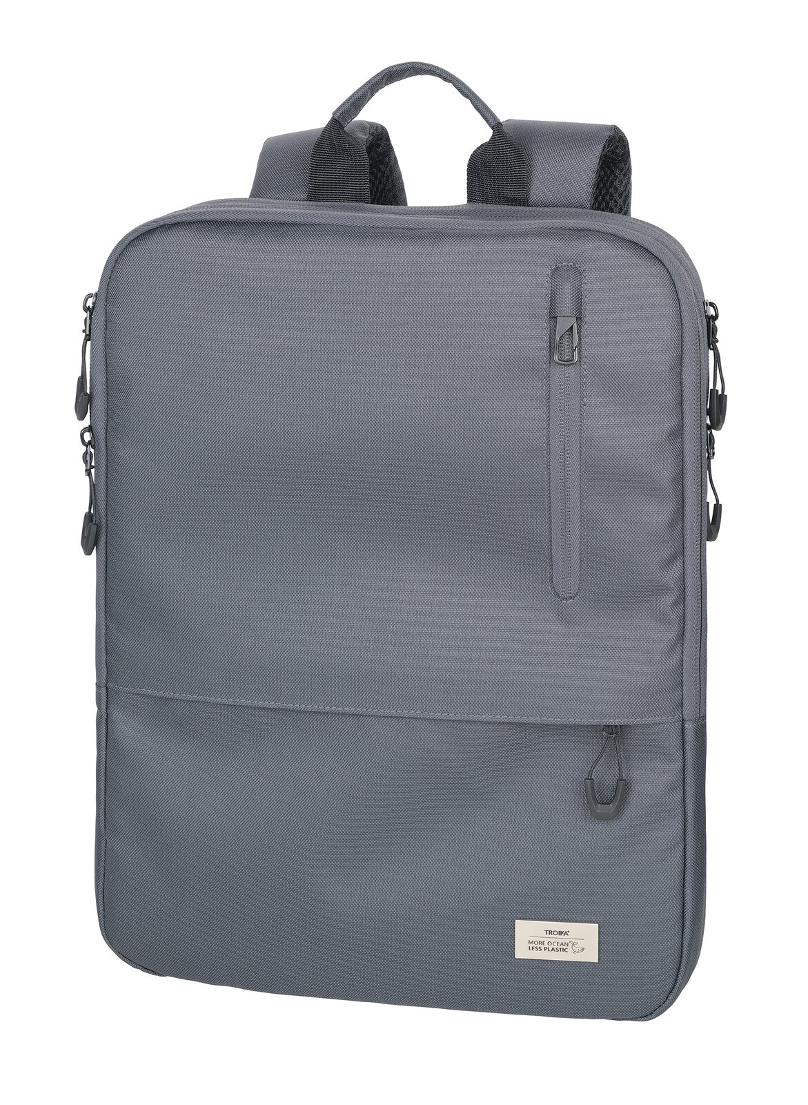 Erweiterbarer Recycling-Laptop-Rucksack in Dunkelgrau