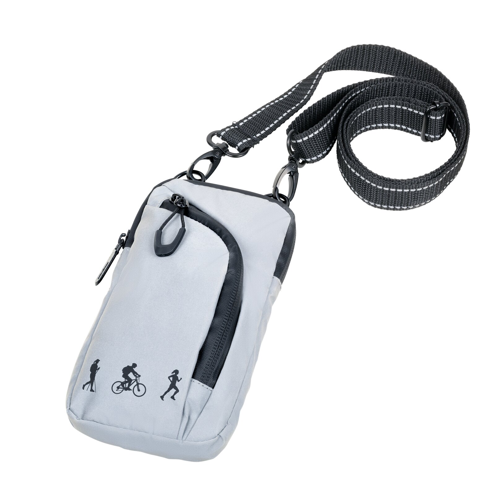 Handy Umhängetasche Reflactive Smartbag in Grau / Schwarz