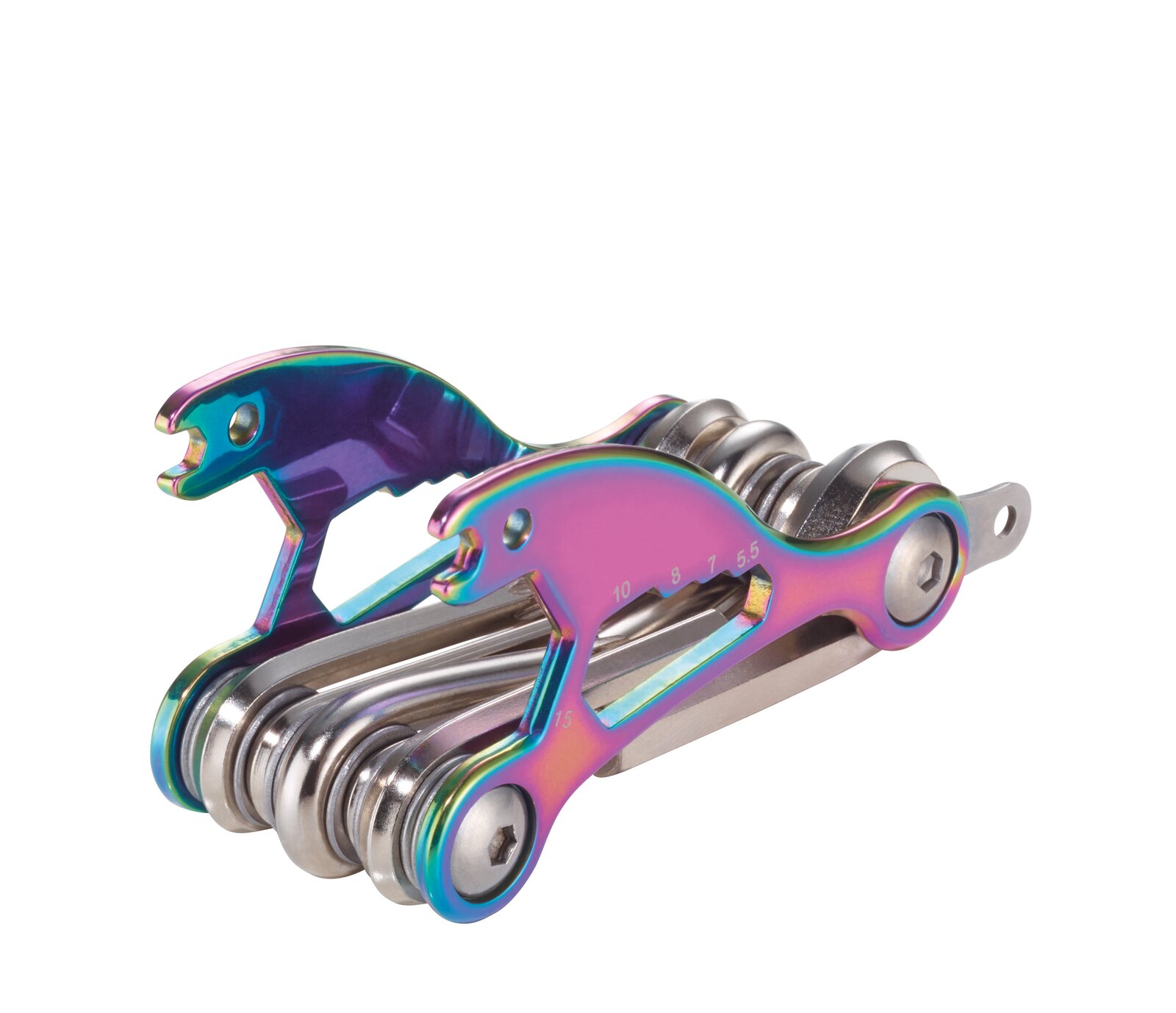 Multifunktions-Werkzeug Bike Multitool in Irisierend / Silberfarben oder Titanfarben