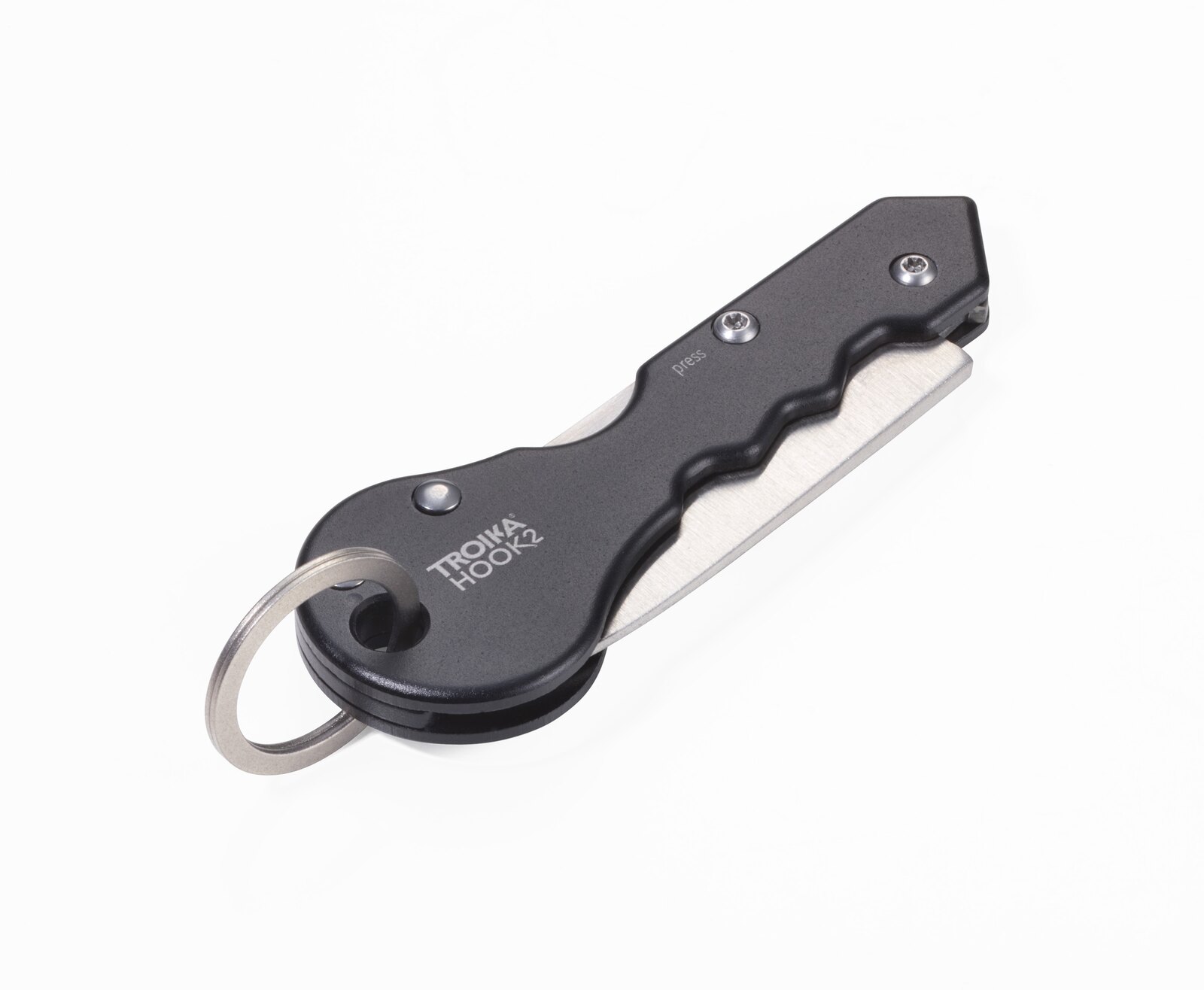 Paketmesser Hook 2 in Schwarz / Silberfarben