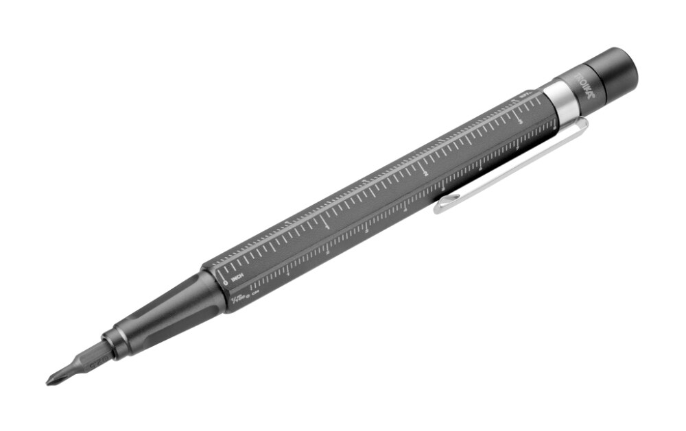 Titanfarbener Werkzeugstift mit auswechselbarem Präzisions-Bit