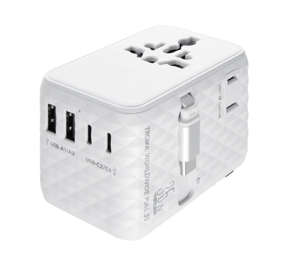 Reiseadapter Worldwide Pull 35 in Weiß