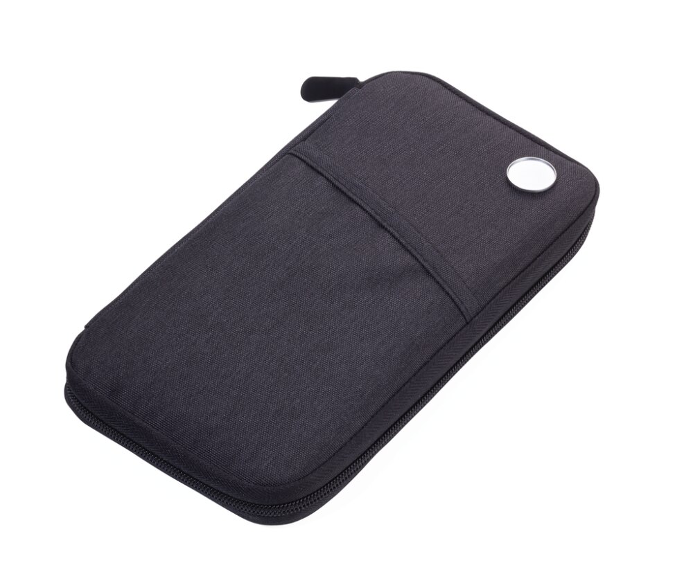 RFID-Reisedokumenten-Etui in Grau / Schwarz oder Dunkelblau / Orange oder Grau / Orange