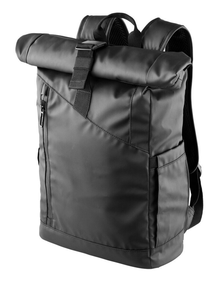 Rolltop-Rucksack Kompakt Schwarz in Schwarz