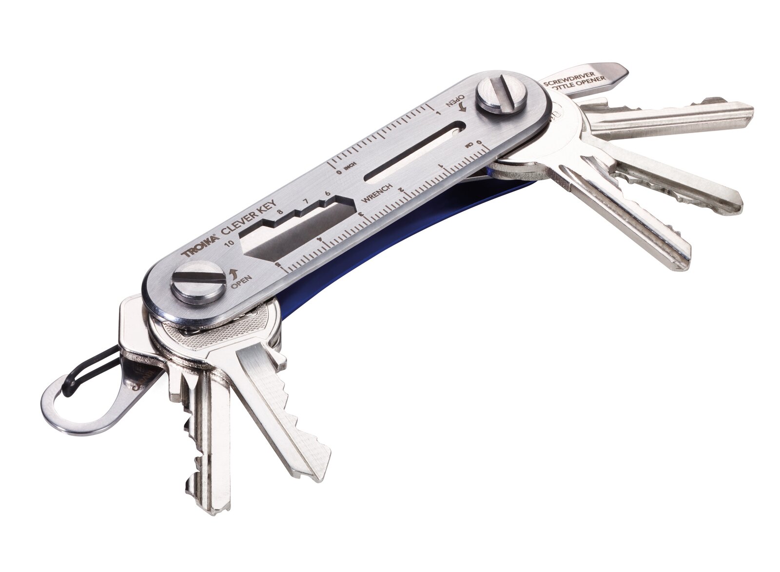 Schlüssel Organizer Clever Key in Blau / Silberfarben oder Silberfarben / Titanfarben