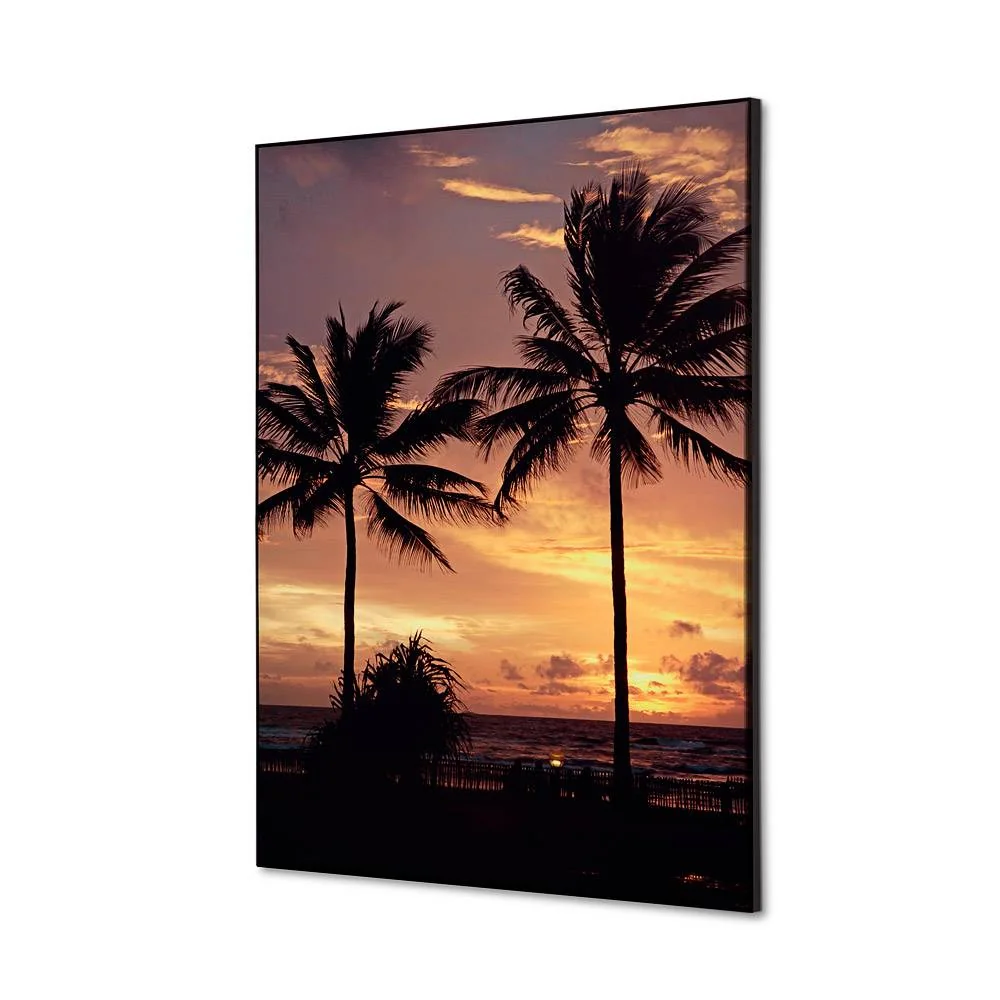 Spannstoff Wanddekoration SET A2 Palmen Sonnenuntergang