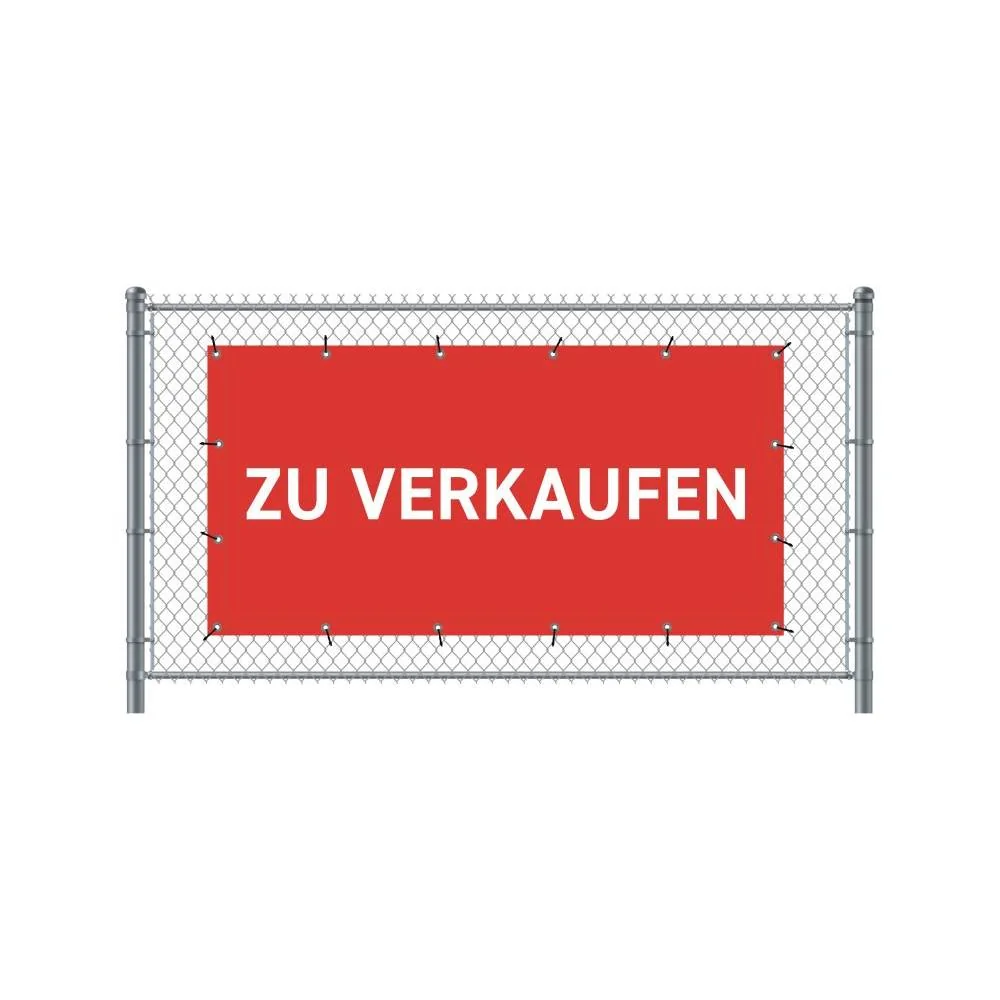Zaun-Banner 200 x 100 cm Zu Verkaufen Deutsch Rot
