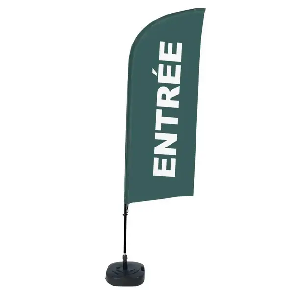 Beachflag Alu Wind Komplett-Set Eingang Grau Französisch