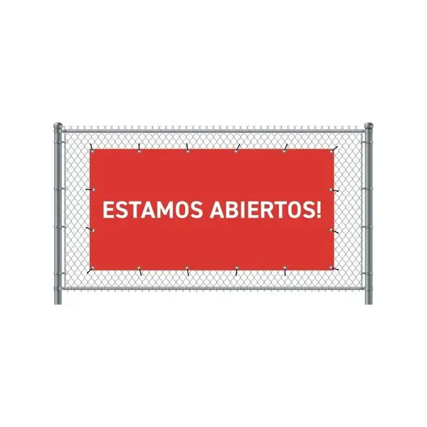 Zaun-Banner 200 x 100 cm Geöffnet Spanisch Rot