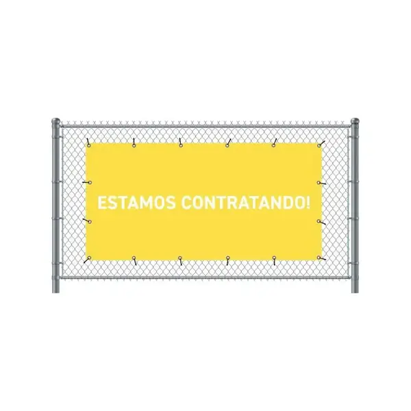 Zaun-Banner 200 x 100 cm Wir Stellen Ein Spanisch Gelb