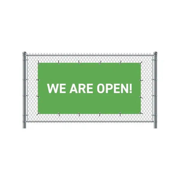 Zaun-Banner 200 x 100 cm Geöffnet Englisch Grün