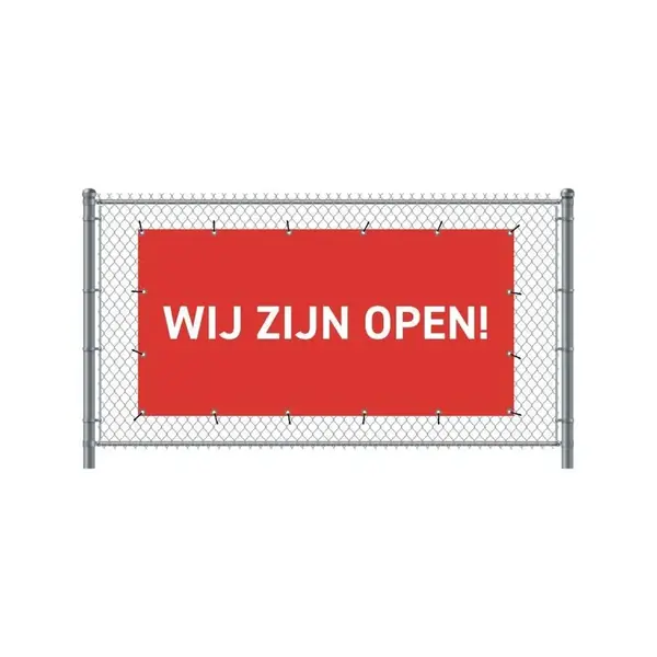 Zaun-Banner 200 x 100 cm Geöffnet Holländisch Rot