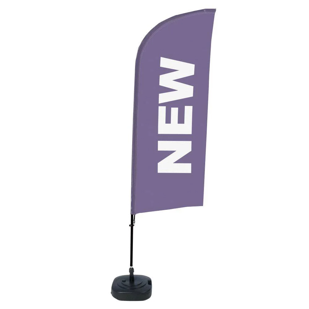 Beachflag Alu Wind Komplett-Set Neu Lila Englisch ECO