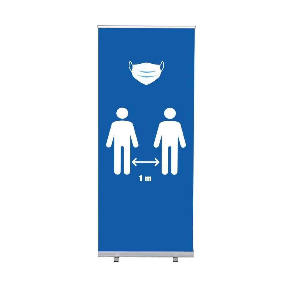 Roll-Banner Budget 85 Komplettset Mask und 1 Meter Abstand Blau