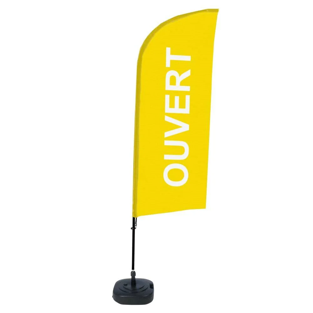 Beachflag Alu Wind Komplett-Set Geöffnet Gelb Französisch ECO