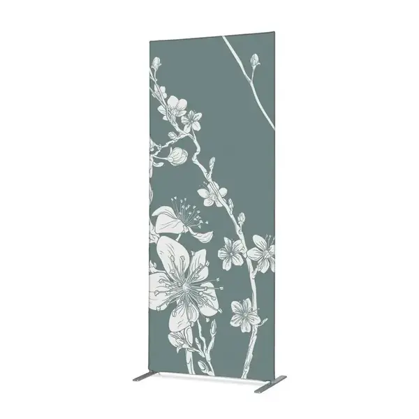Textil Raumteiler Deko 85-200 Abstrakte Japanische Kirschblüte Grün
