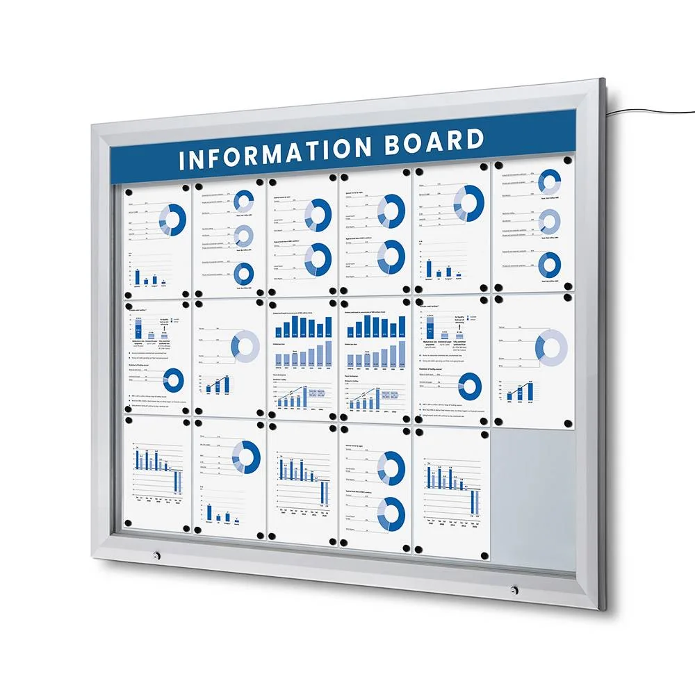 Topschild Abschließbarer Schaukasten Outdoor LED 115 x 10 cm