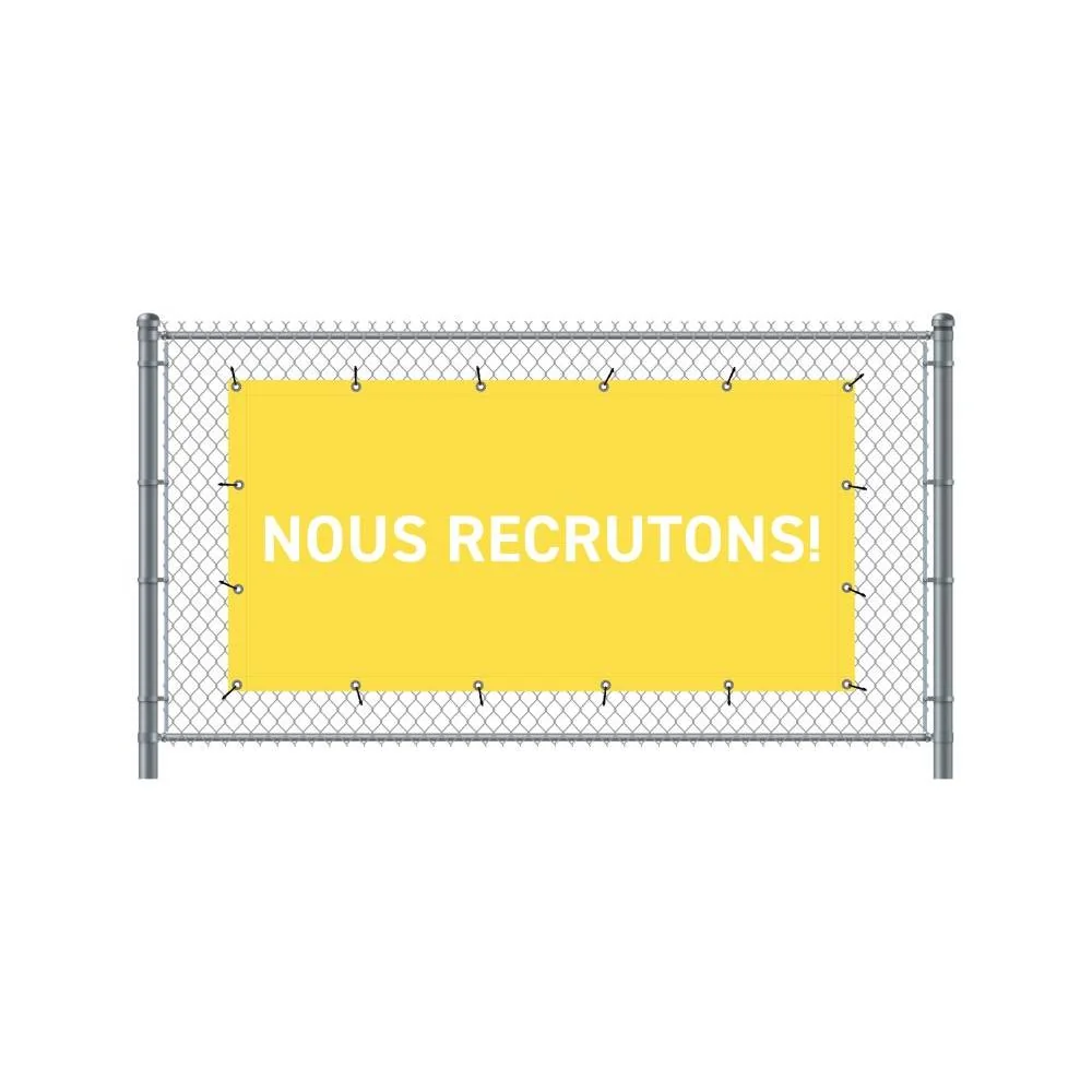 Zaun-Banner 200 x 100 cm Wir Stellen Ein Französisch Gelb