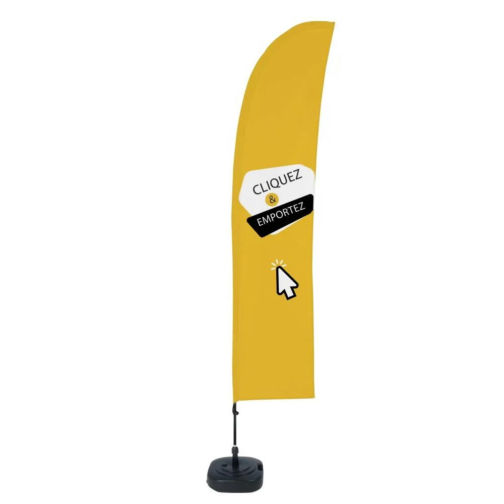 Beach Flag Budget Wind Complete Set Click & Collect Yellow French