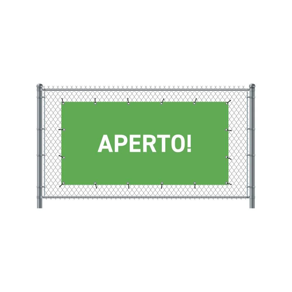 Zaun-Banner 200 x 100 cm Geöffnet Italienisch Grün