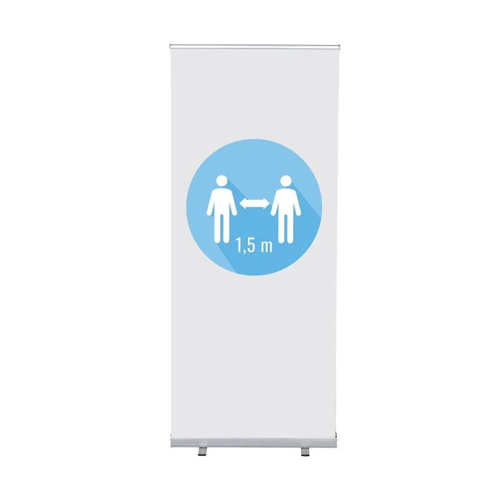 Roll-Banner Budget 85 Komplettset 15 Meter Abstand Weiß