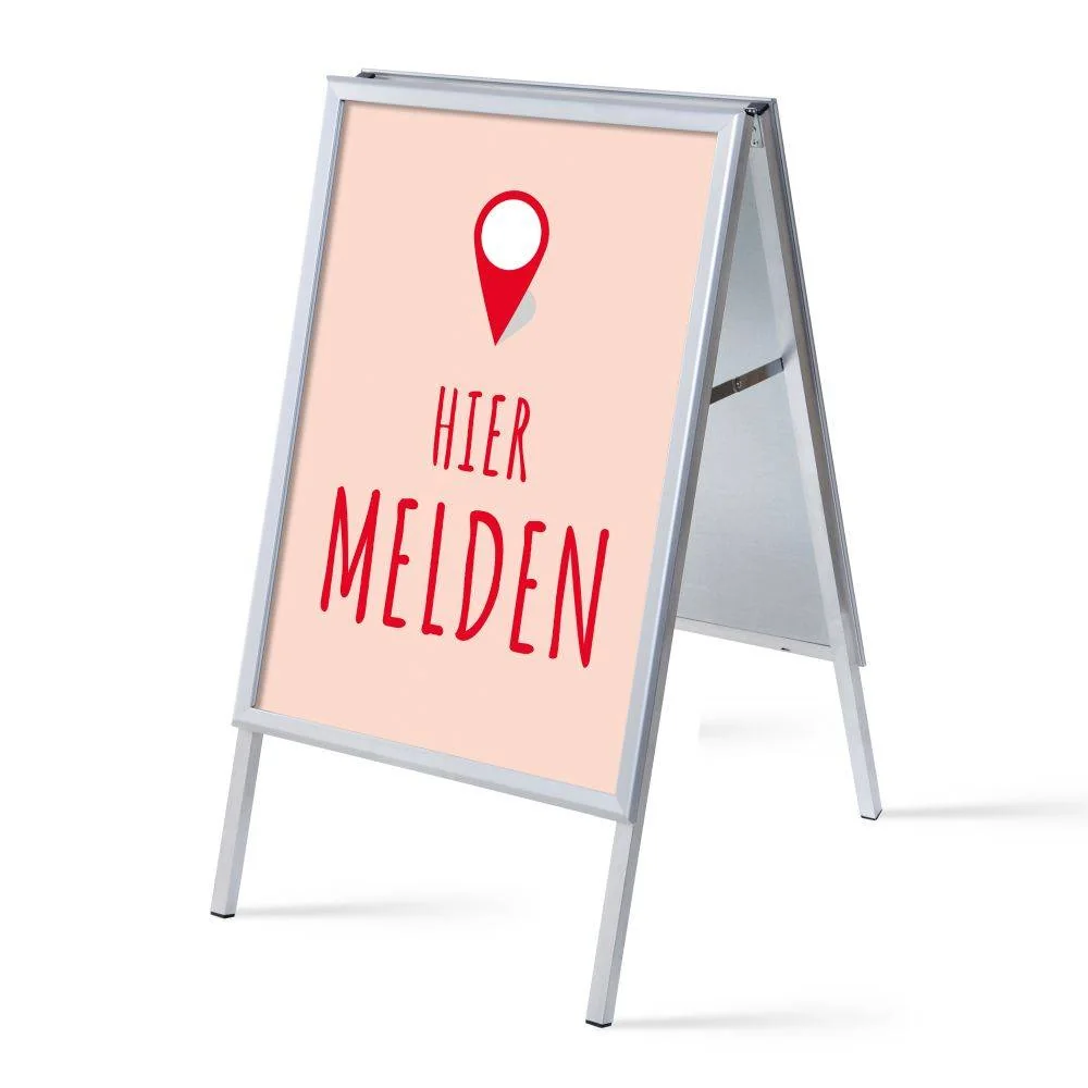 Kundenstopper A1 Komplettset Hier Anmelden Rot Niederländisch