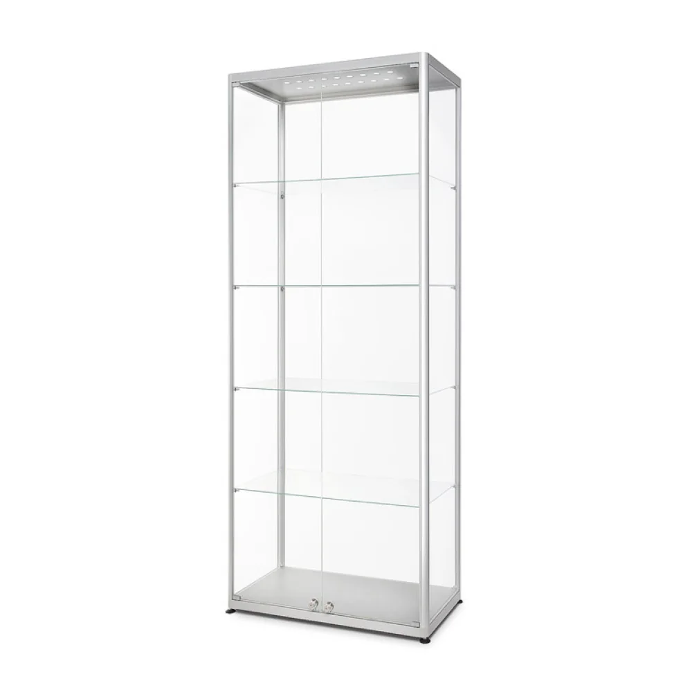 Glasvitrine bel.800x2000x400 silber