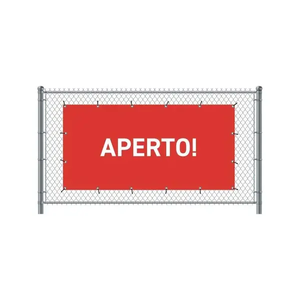Zaun-Banner 200 x 100 cm Geöffnet Italienisch Rot
