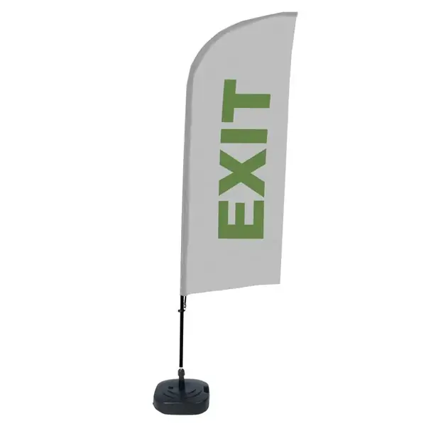 Beachflag Alu Wind Komplett-Set Exit Grau Englisch ECO