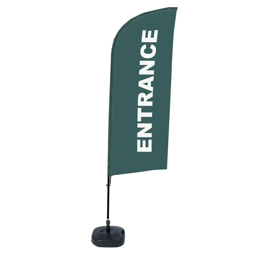 Beachflag Alu Wind Komplett-Set Eingang Grau Englisch