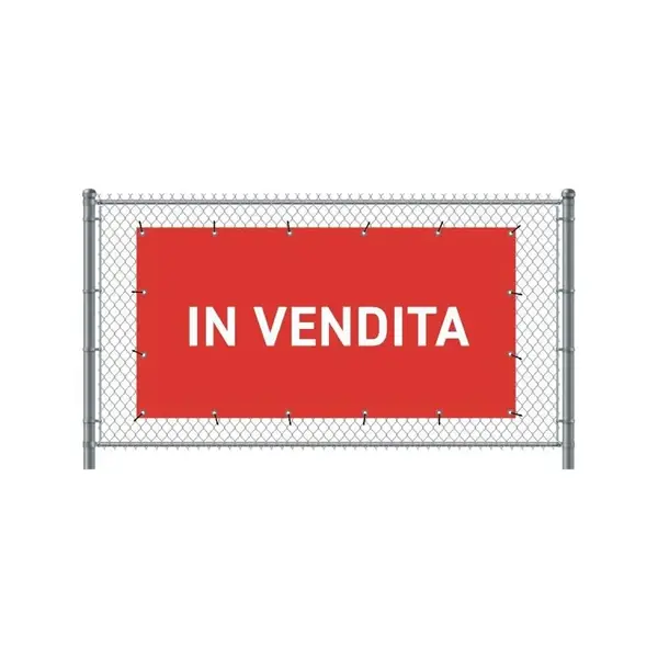 Zaun-Banner 200 x 100 cm Zu Verkaufen Italienisch Rot