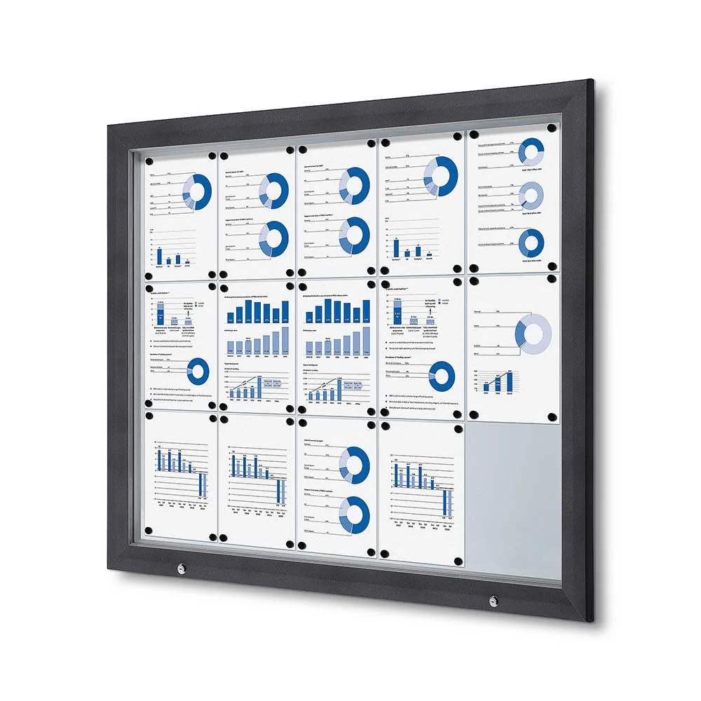 Schaukasten Außen Premium 15xA4 RAL 7016