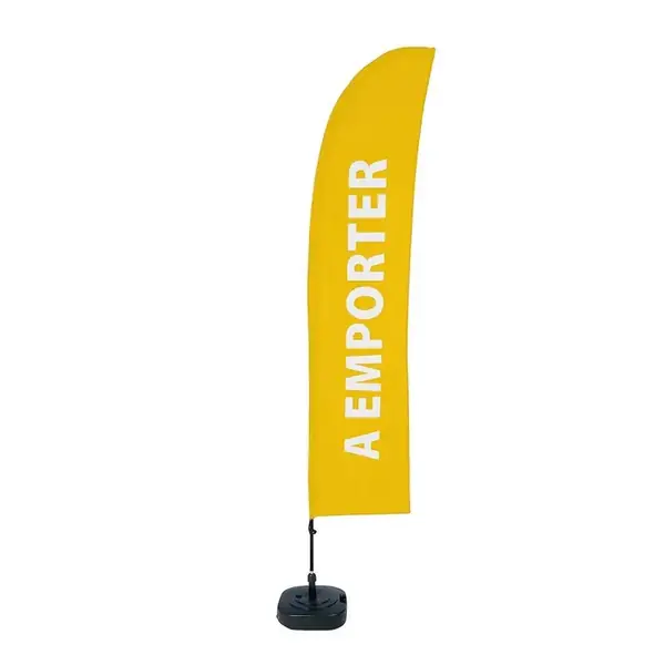 Beach Flag Budget Wind Komplettset Take Away Gelb Französisch