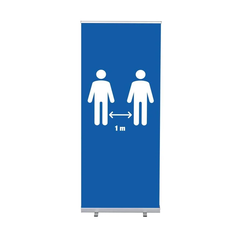 Roll-Banner Budget 85 Komplettset 1 Meter Abstand Blau