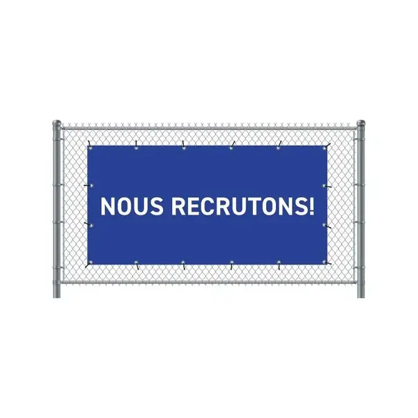 Zaun-Banner 200 x 100 cm Wir Stellen Ein Französisch Blau