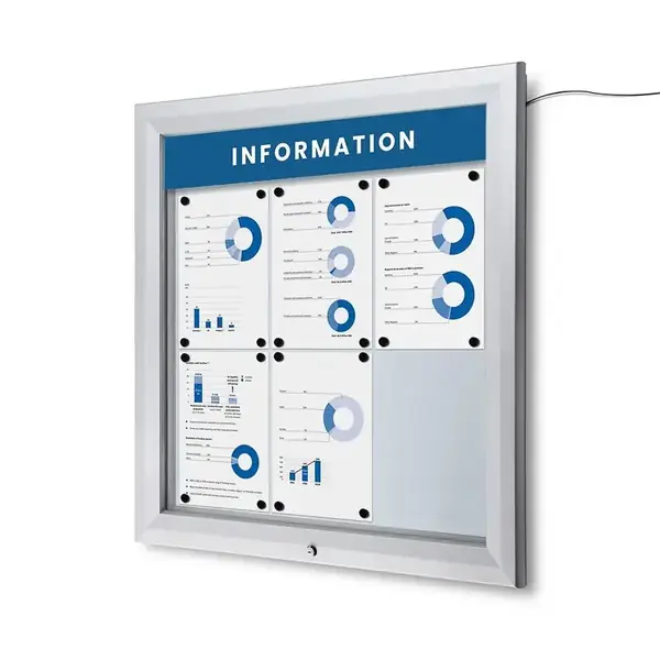 Topschild Abschließbarer Schaukasten Outdoor LED 70 x 10 cm