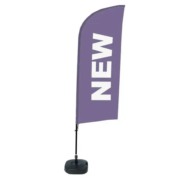 Beachflag Alu Wind Komplett-Set Neu Lila Englisch