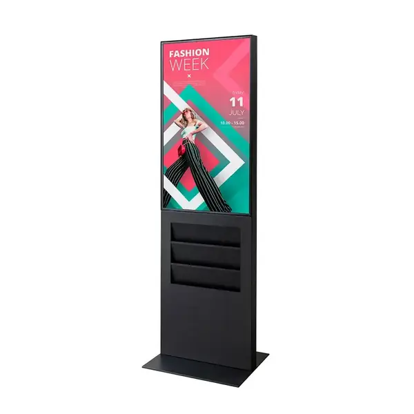 Smart Line Digitale Infostele Regal 6 x A4 Mit 43" Samsung-Bildschirm Schwarz