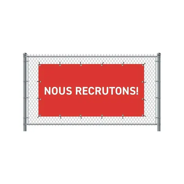 Zaun-Banner 200 x 100 cm Wir Stellen Ein Französisch Rot