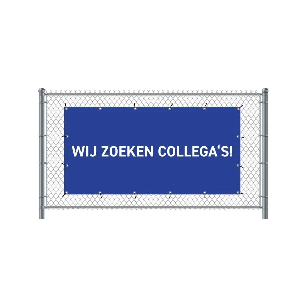 Zaun-Banner 200 x 100 cm Wir Stellen Ein Holländisch Blau