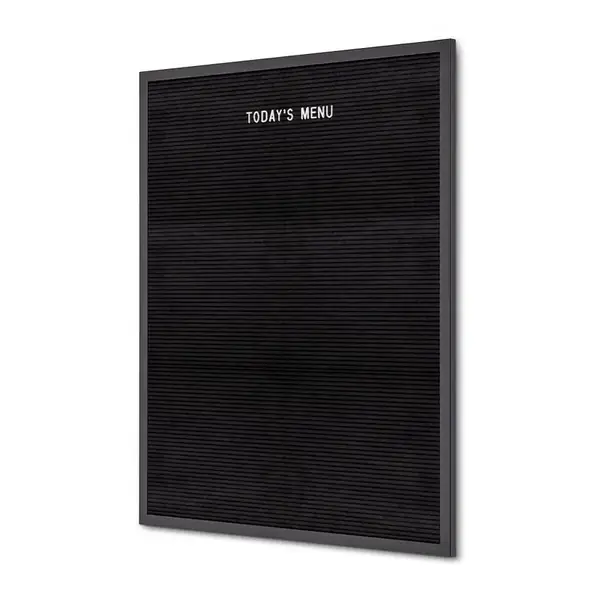 Letterboard Schwarz 60 x 80 cm mit schwarzem Rahmen