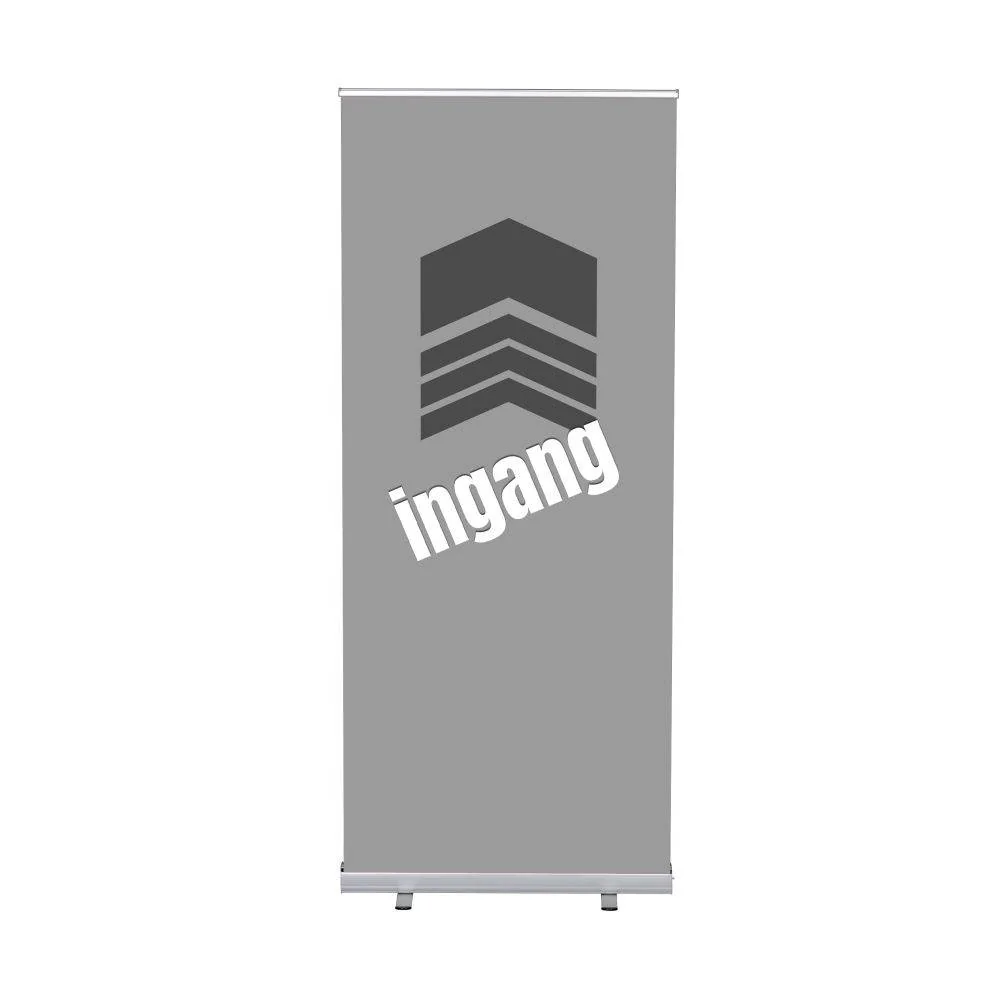 Roll-Banner Budget 85 Komplettset Eingang Grau Niederländisch