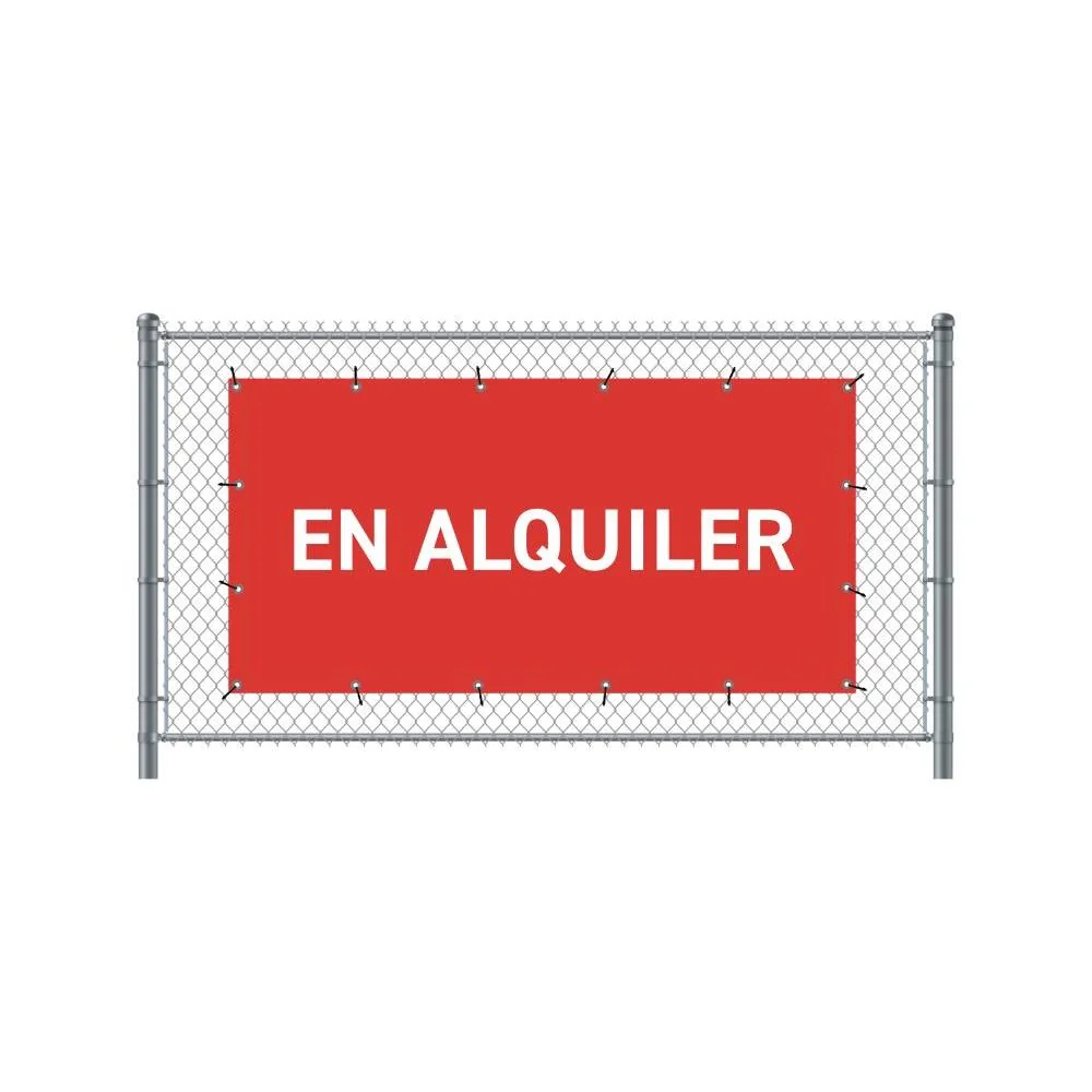 Zaun-Banner 200 x 100 cm Zu Vermieten Spanisch Rot