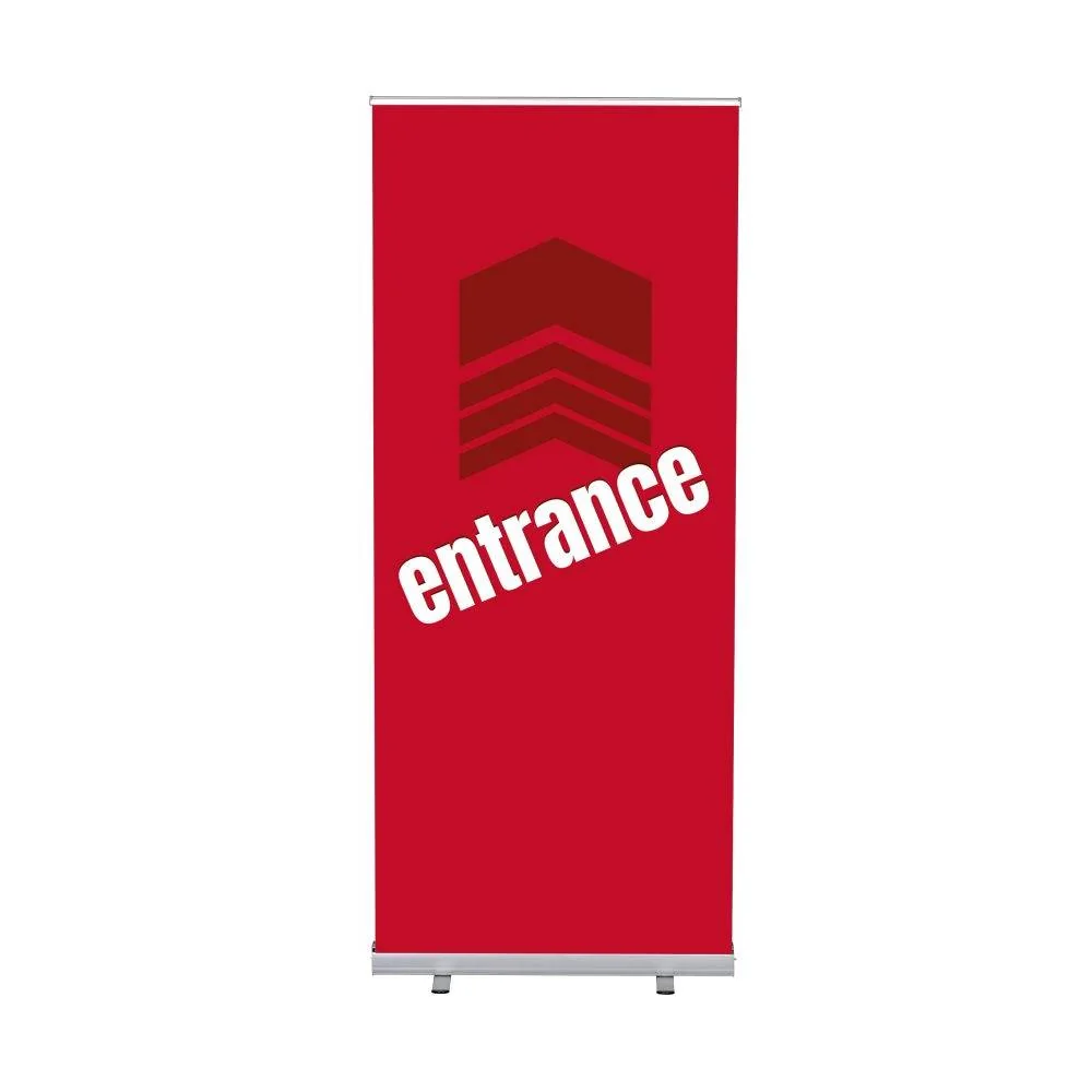 Roll-Banner Budget 85 Komplettset Eingang Rot Englisch