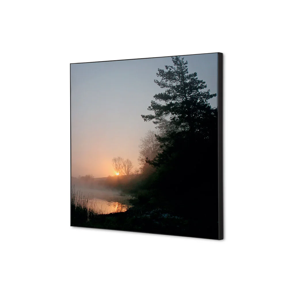 Spannstoff Wanddekoration SET 40 x 40 Wald Sonnenaufgang