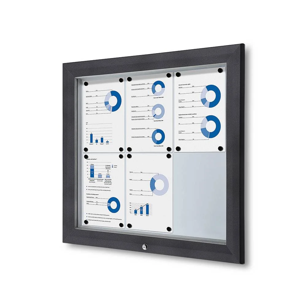 Schaukasten Außen Premium 6xA4 RAL 7016