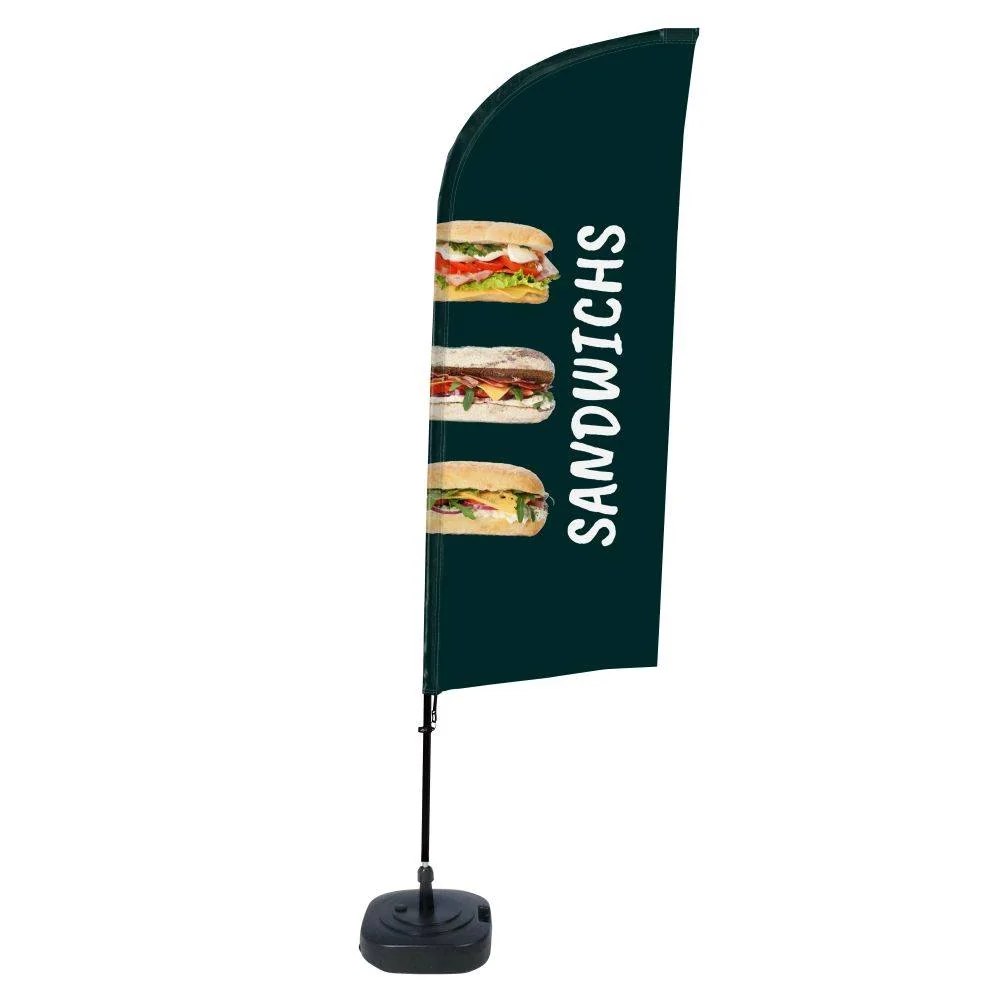 Beachflag Alu Wind Komplett-Set Sandwiches Französisch ECO